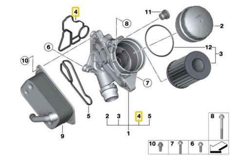 Junta Suporte filtro de óleo e trocador BMW 320 328 335 de 2012 a 2018