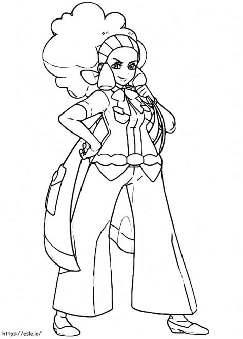 Lenora Pokemon Gym Leader coloring page - HappyAllKids.com