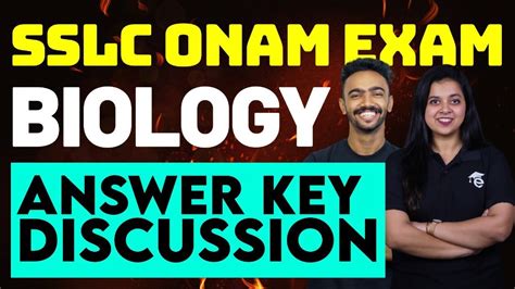 Sslc Onam Exam Biology Answer Key Discussions Eduport Youtube