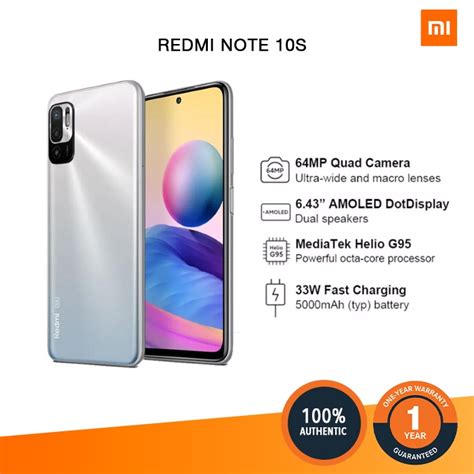 Xiaomi Redmi Note 10S 8GB 128GB Global Version Shopee Philippines