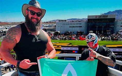 Rey Mysterio And Braun Strowman Waive The Green Flag At Nascar South