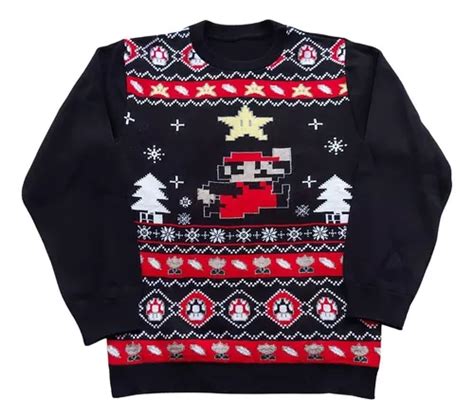 Ugly Sweater Tejido Navidad Personaje Super Mario Unisex Cuotas Sin