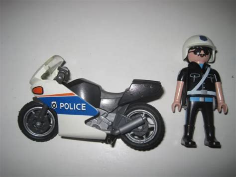 Playmobil Personnage Police Policier Motard Moto Eur