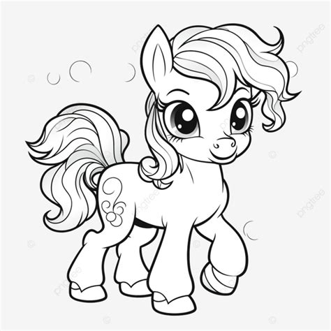 Cute Little Pony Coloring Page, Ring Drawing, Pony Drawing, Color Drawing PNG Transparent Image ...