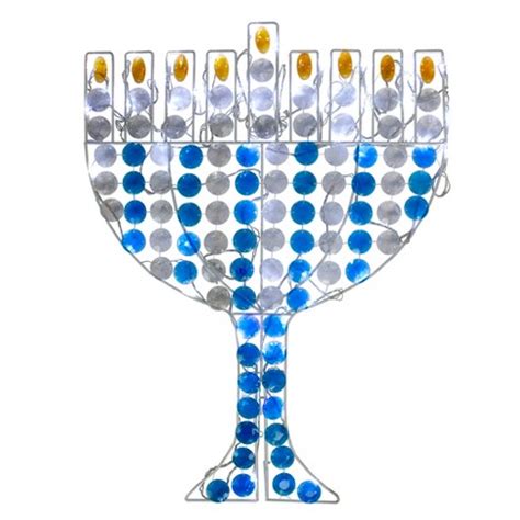 Northlight 24" Led Lighted Wide Angle Hanukkah Menorah - Blue/cool ...