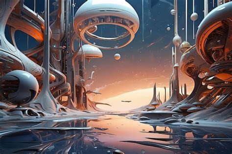 Premium Photo Scientific Futuristic Scifi Abstract Art Picrture