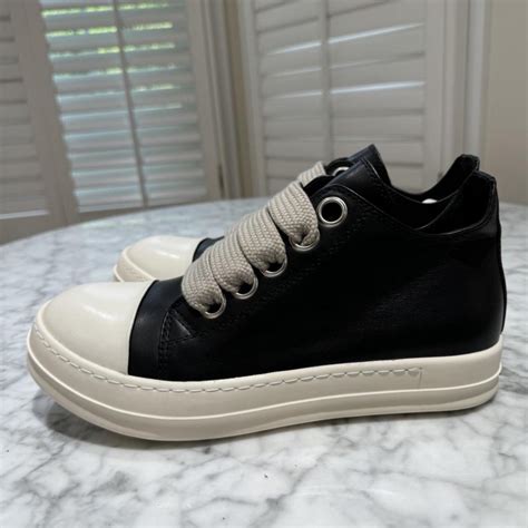 Rick Owens Jumbo Lace Ramones Low Top Leather With Depop