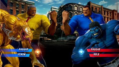 Yellow Haggar Venom Vs Haggar Blue Hulk Hardest Ai Marvel Vs