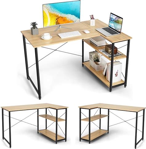 Costway Bureau D Angle En Forme L R Versible Poste De Travail Avec