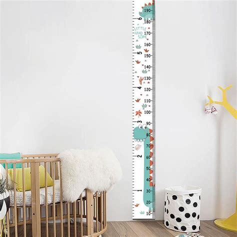 Toise Murale Autocollante Pour Enfant FDIT En Toile Et Bois Blanc