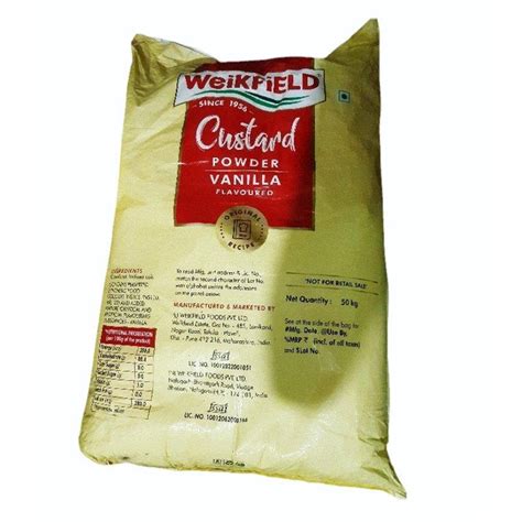 Brown Vanilla Weikfield Custard Powder For Bakery Packaging Size