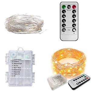 2 Pack 10m Lichterkette Eruibos Fairy Lights Kupfer Batterie Mit 8