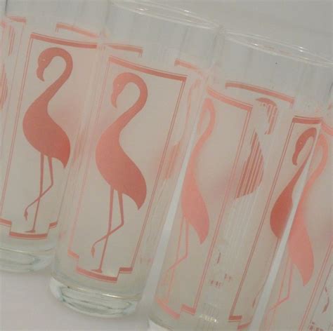 Pink Flamingo Vintage Glassware Pink Flamingos Flamingo Vintage Glassware