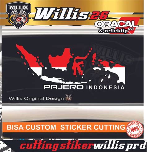 Jual Stiker Mobil Cutting Sticker Kaca Body Mobil Pajero Peta Indonesia