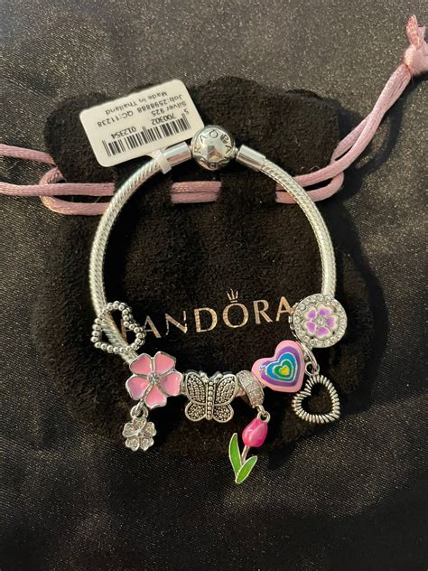 Pandora Bracelet With Pink And Purple Themed Charms Etsy In 2023