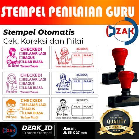 Custom Gambar Sendiri Stempel Nilai Guru Penilaian Koreksi