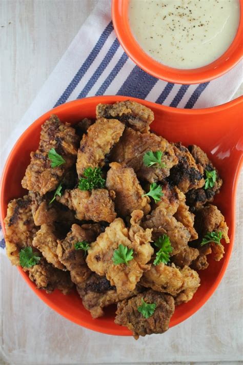 Chicken Fried Steak Bites With Country Gravy Video Miss In The Kitchen