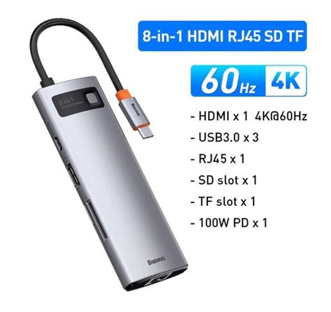 Baseus USB-хаб STARJOY Type-C HUB 8в1 BS-OH101 4K 60Hz (ID#1889781250 ...