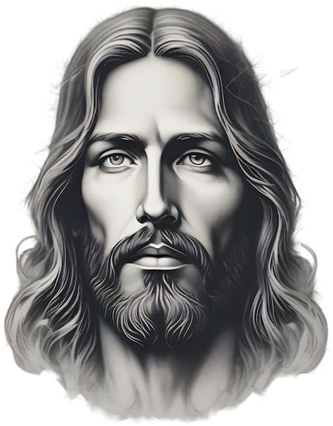 Desenho Em Preto E Branco De Jesus Cristo Psd Premium