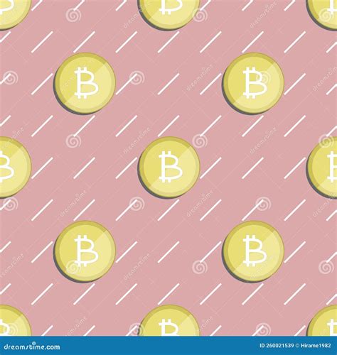 Bitcoin Object Seamless Pattern On Pink Background Vector Illustration