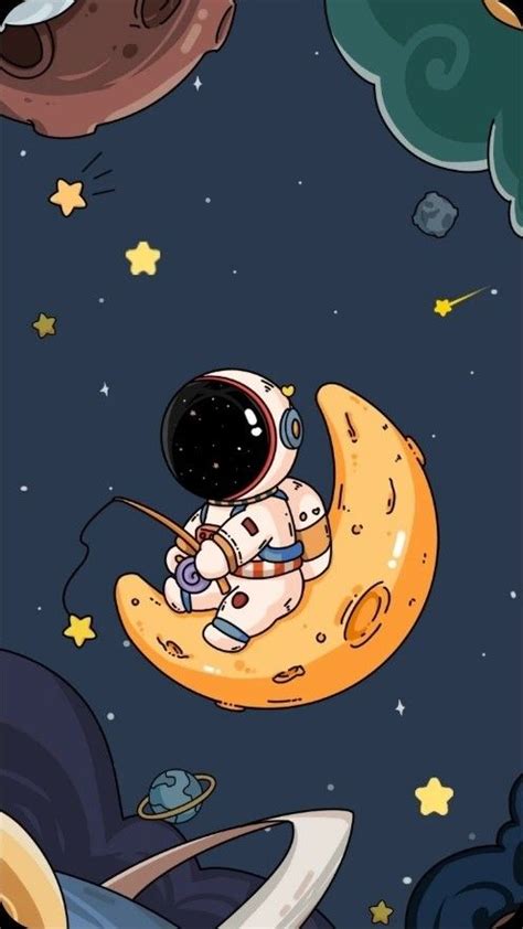 An Astronaut Is Sitting On The Moon