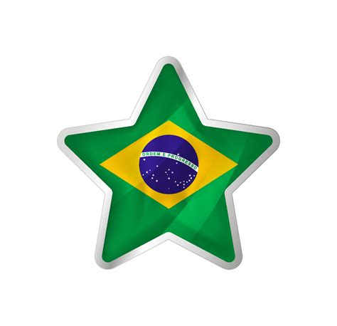 bandeira do brasil em estrela estrela de botão e modelo de bandeira