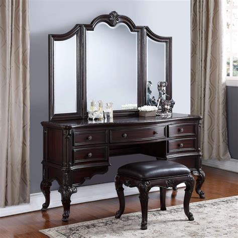 11 Inspiring Dark Wood Makeup Vanity Collection Wood Makeup Vanity