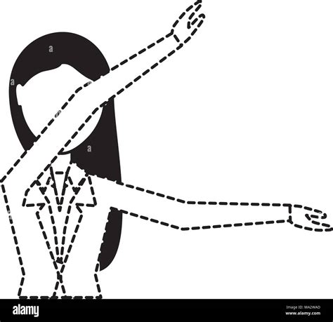 Avatar Businesswoman With Arms Up Over White Background Vector