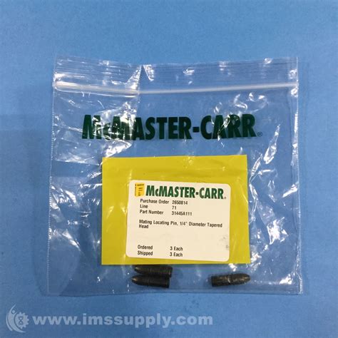 Mcmaster Carr 31445a111 Mating Locating Pins Bag Of 3 Ims Supply