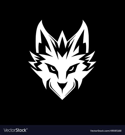 Fox - black and white Royalty Free Vector Image