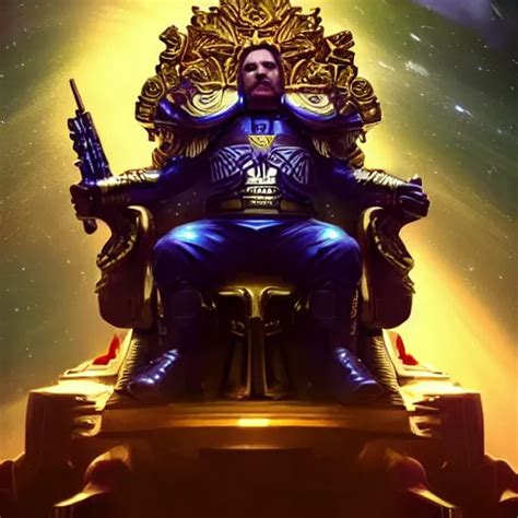 God Emperor Of The Galaxy Sits Upon His Resplendent Stable Diffusion