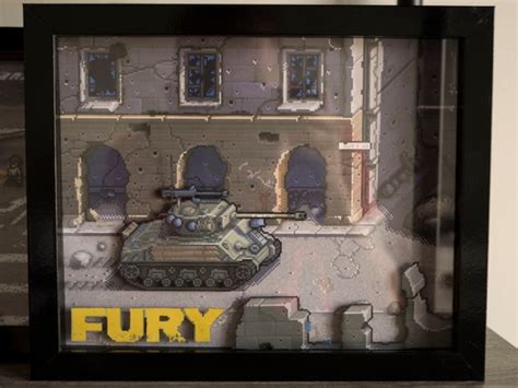 Pixel Panzers Fury Art Shadow Box Etsy Canada