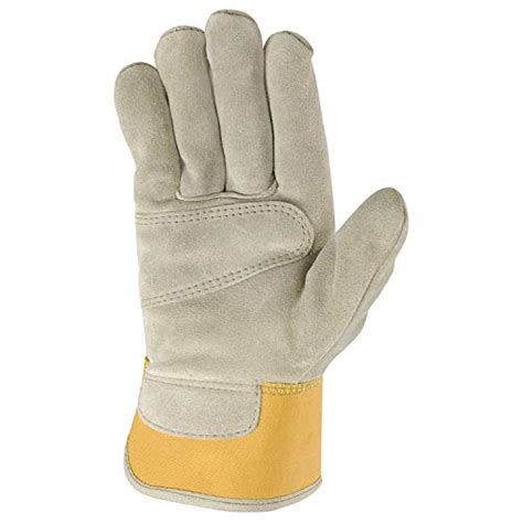 Womens Heavy Duty Leather Palm Work Gloves With Safety Cuff Wells