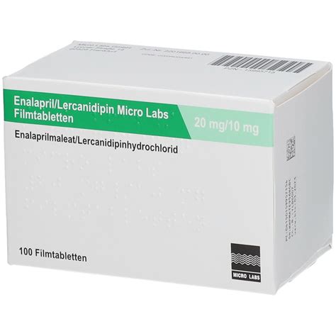 Enalaprillercanidipin Micro Labs 20 Mg10 Mg 100 St Mit Dem E Rezept