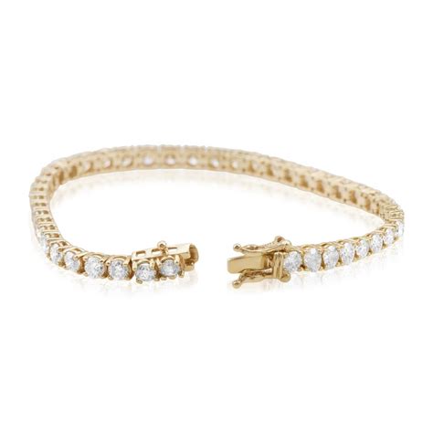 10 Carat Womens Diamond Tennis Bracelet 14k Yellow Gold Milon