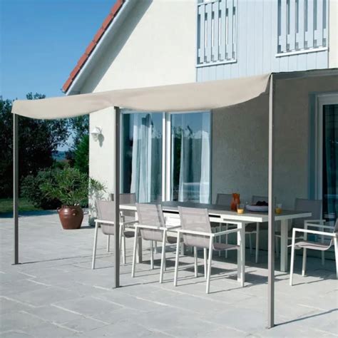 TONNELLE DE JARDIN adossée Pergola 4 x 3 m toile taupe 4x3 metres EUR