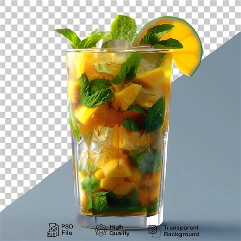 Jugo De Mango En El Vaso Aislado Sobre Un Fondo Transparente Incluye