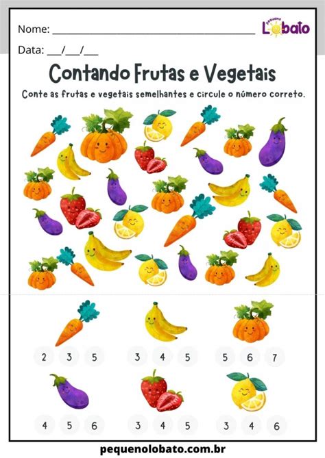 Atividades N Meros E Contagem De Alimenta O Saud Vel