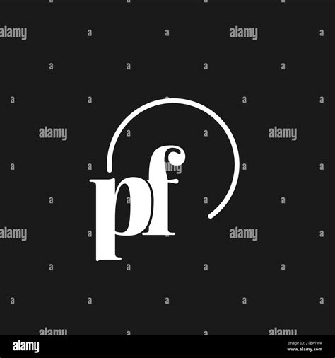 Pf Logo Initials Monogram With Circular Lines Minimalist And Clean