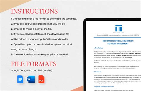 Education Special Education Services Agreement Template In Word Pdf