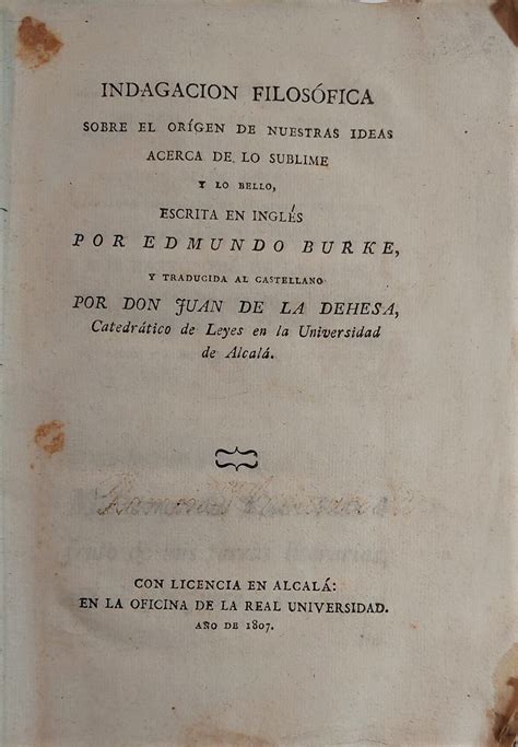 Indagación filosófica sobre el origen de nuestras ideas acerca de lo