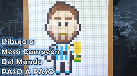 Cómo Dibujar a Messi Campeón en Pixel Art PASO A PASO YouTube