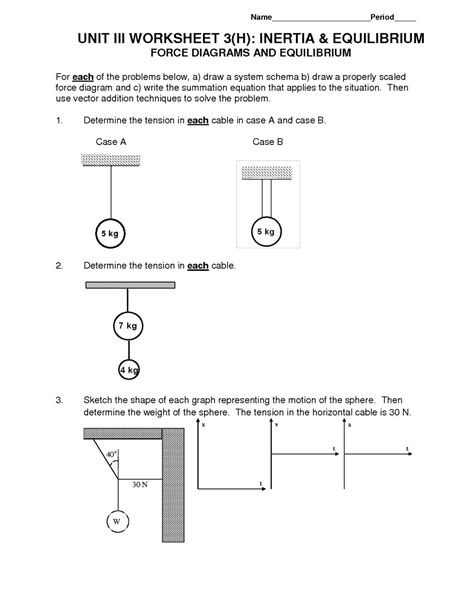 Answer Key For Forces And Free Body Diagrams Worksheet