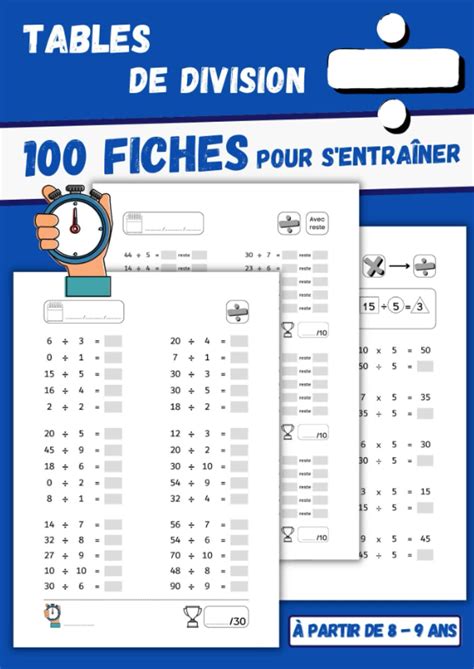 Tables De Division Fiches Pour S Entra Ner Et Maitriser Les