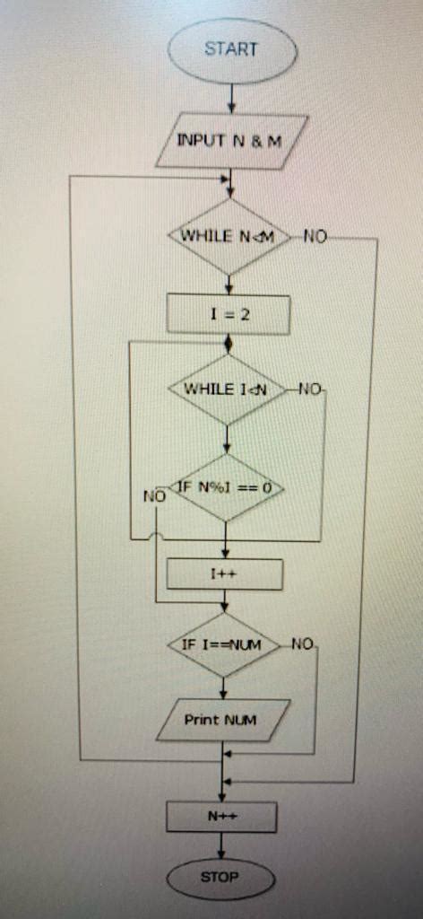 Draw A Flowchart To Print All Prime Numbers Between 1 To N