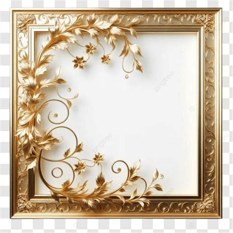 Golden Ornate Frame With Intricate Floral Design Gold Golden Lexury