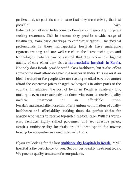 Ppt Multispeciality Hospitals In Kerala Powerpoint Presentation Free