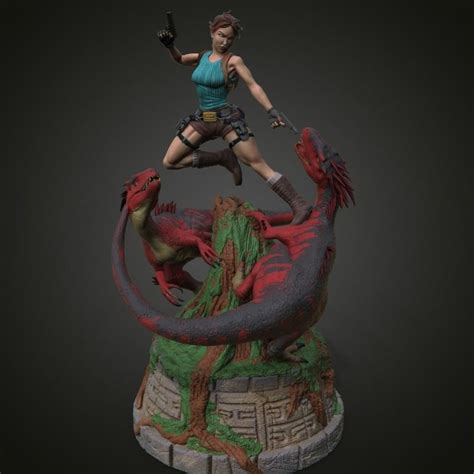 Lara Croft Tomb Raider Diorama Stl D Print Files In Tomb