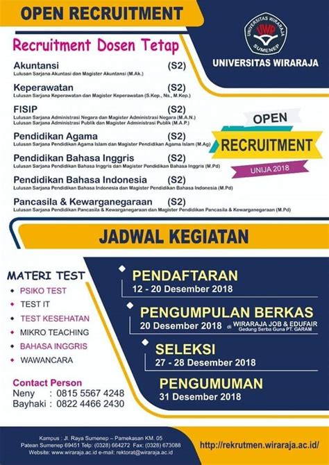 Lowongan Dosen Pendidikan Bahasa Inggris Universitas Wiraraja Pamekasan