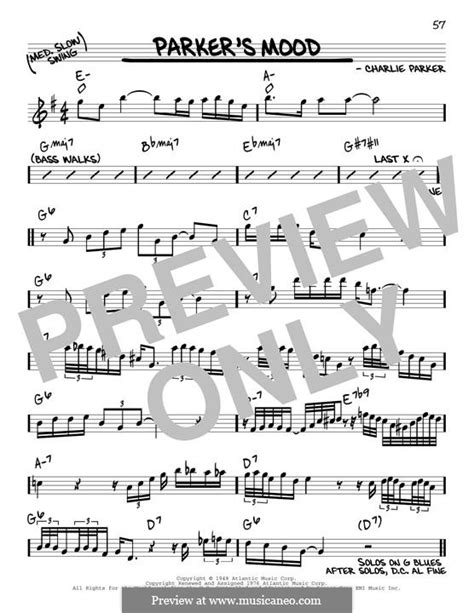 Parkers Mood Von C Parker Noten Auf Musicaneo